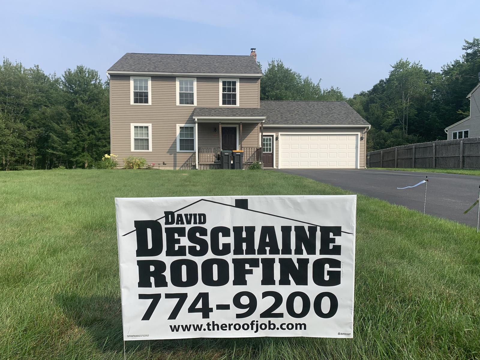 New roof by David Deschaine Roofing on a home in Standish, Maine