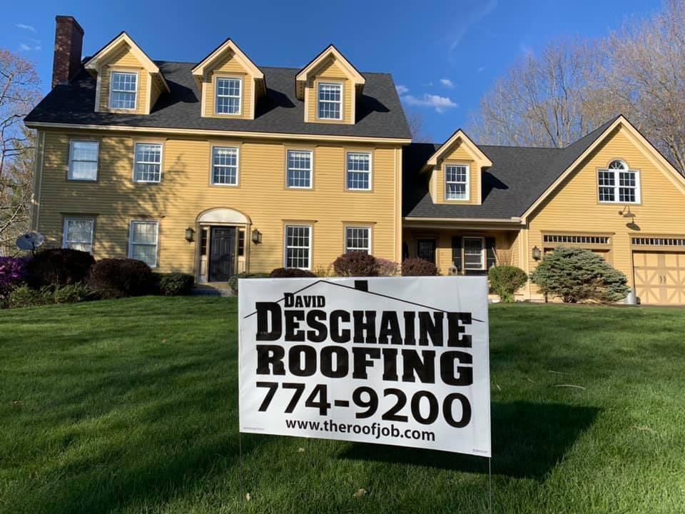 New roof by David Deschaine Roofing on a home in Yarmouth, Maine