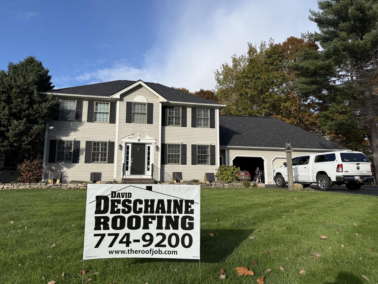 New roof by David Deschaine Roofing on a home in Arundel, Maine